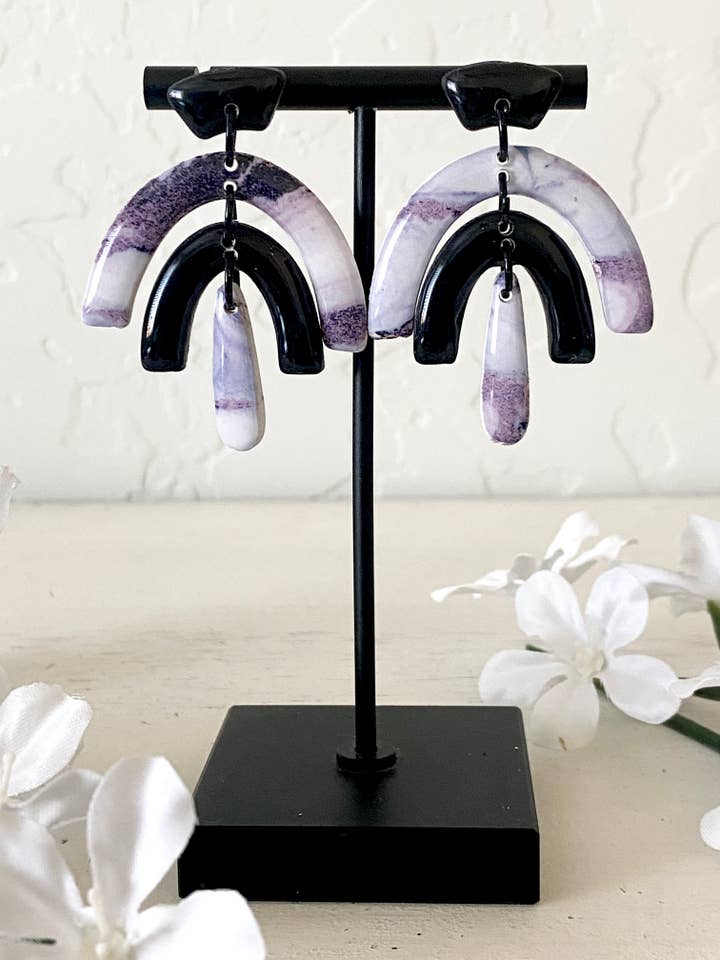 Pendientes rosas, pendientes de mármol, joyas llamativas, verano para venta al por mayor de midnightclayco