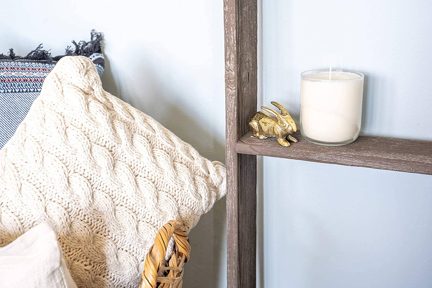 HomeRoots – Großhandel Freistehendes Regal – 5-stufiges rustikales Holzleiterregal2