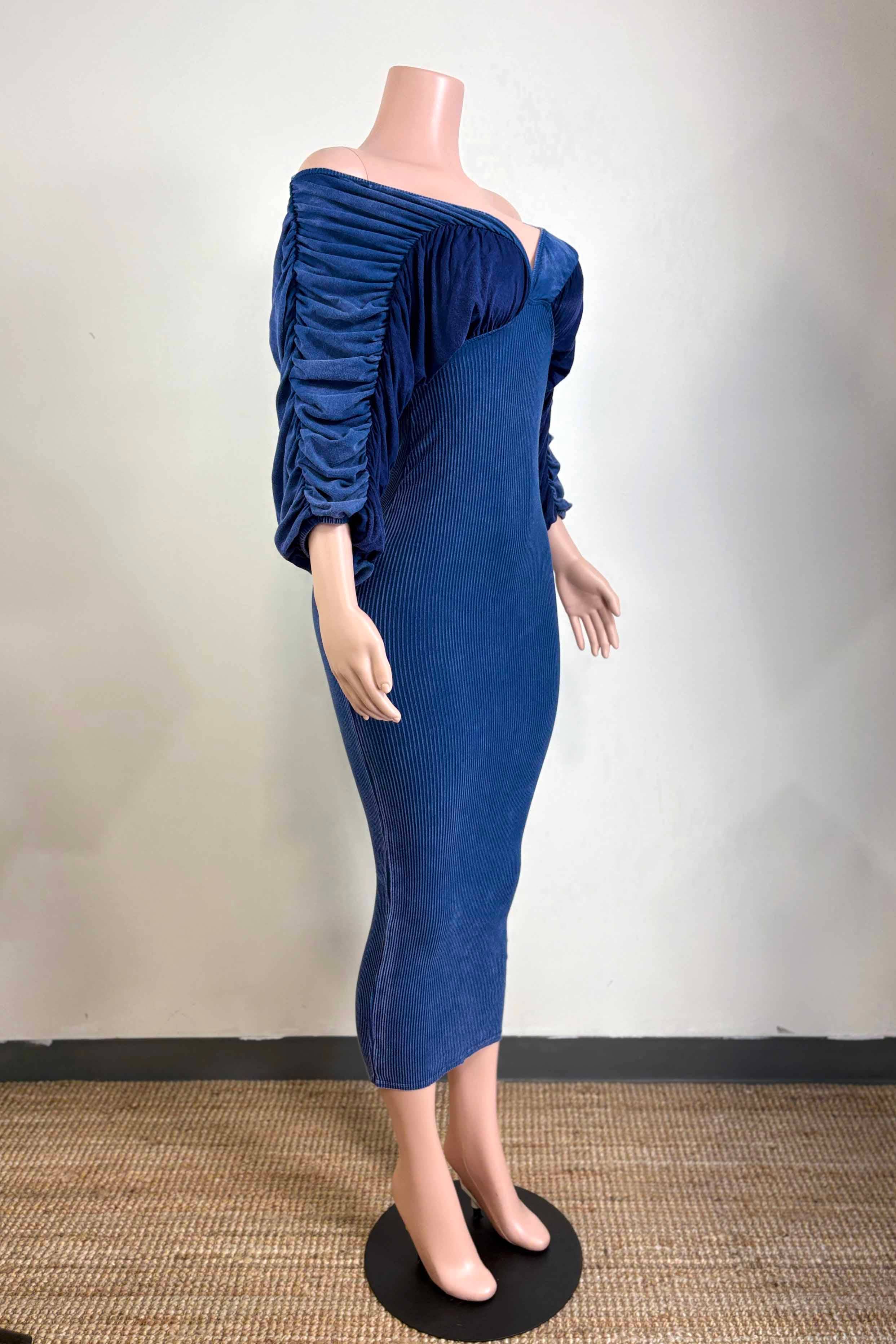 Dalia Studio - Wholesale Dress - Women's - MINERAL WASH ULTRA RUCHED CONTRAST MIDI DRESS7