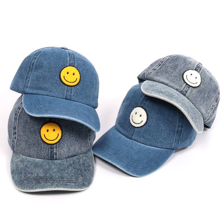 Chenille Smiley Face Wool touch Baseball Cap for wholesale by David And Young