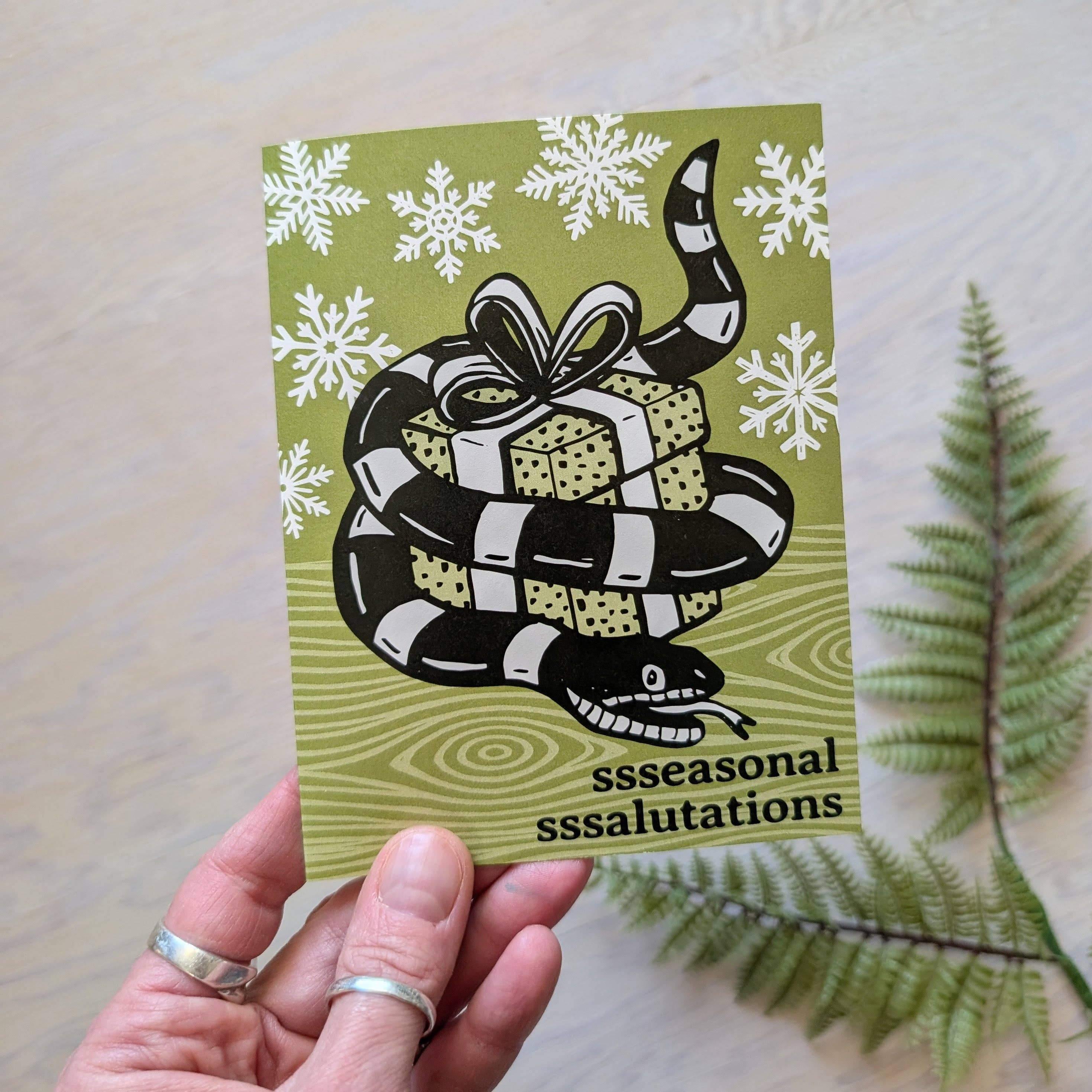 ilikesara | art + goods - Wholesale Season's Greetings Card - greeting card | seasonal salutations snake - holiday Christmas Hanukkah New Year4