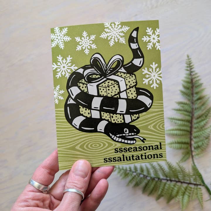 ilikesara | art + goods - Wholesale Season's Greetings Card - greeting card | seasonal salutations snake - holiday Christmas Hanukkah New Year4