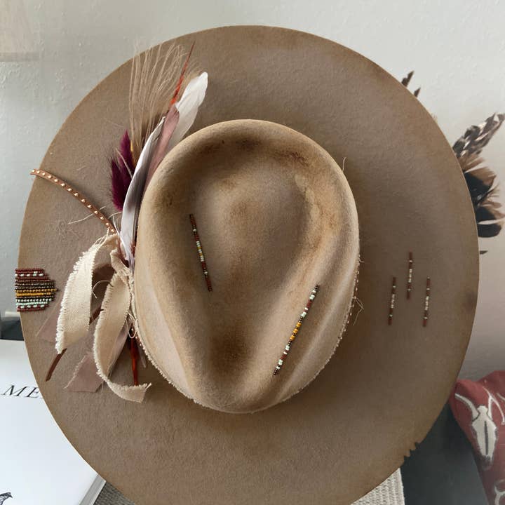 Two Arrows NW - Wholesale Fedora - Unisex - Beaded Charlie 1 Horse Felt Flat Brim.Â