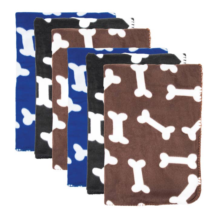 Arkwright Home - Wholesale Pet Blanket - Cat/Dog - 6 Pack of Pet Blankets, 24x28, Design Options, Polar Fleece