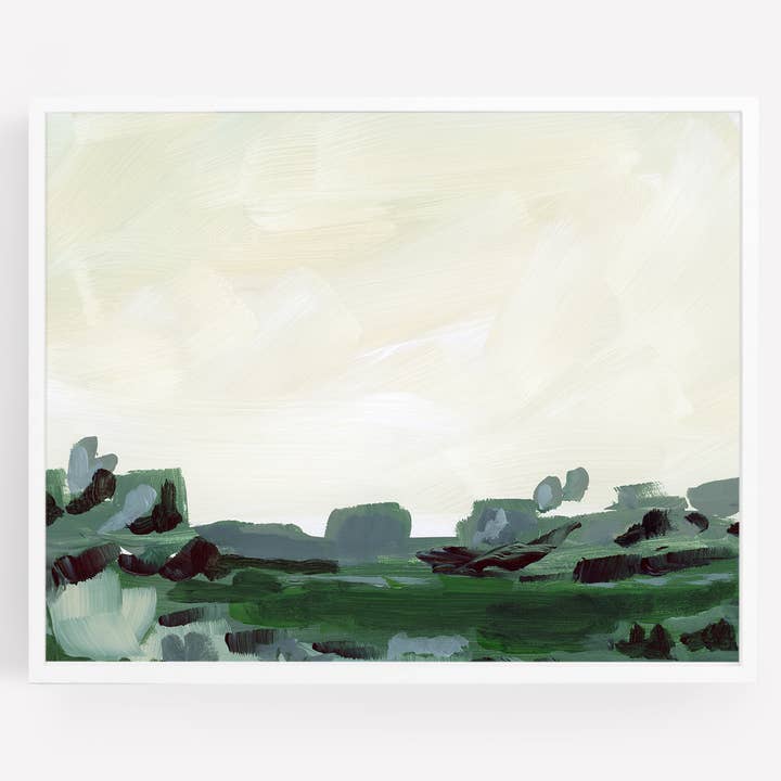 Fieldview Landschaft, ungerahmter Druck auf flacher Leinwand für den Großhandel von Green Barn Studio