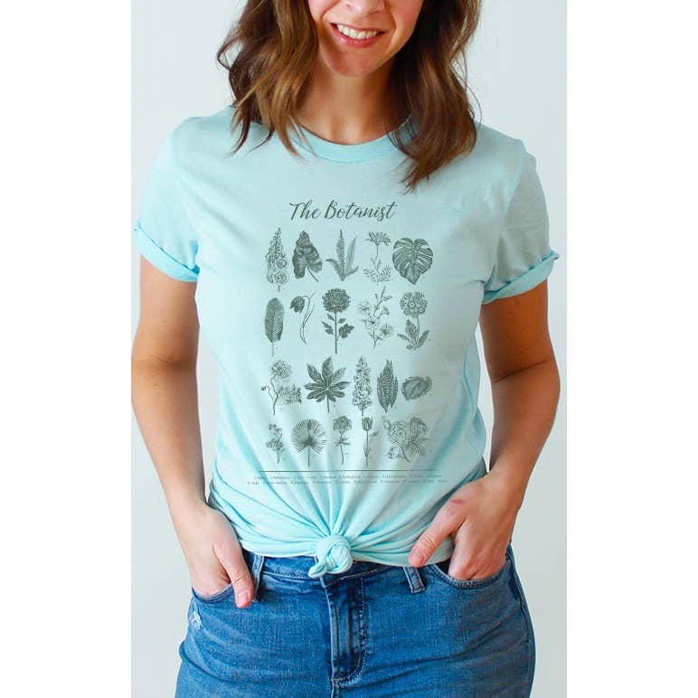 Select Apparel - Wholesale Screen Printed T-Shirt - Women's - The Botanist Flora Leaf Identification Graphic Tee1