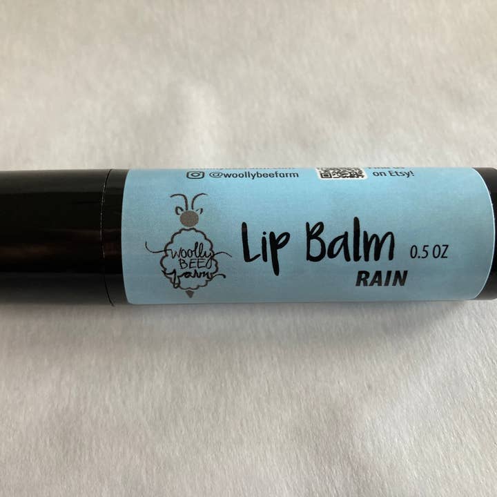Rain - Natural Lip Balm - 0.5 oz for wholesale by Woolly Bee Farm