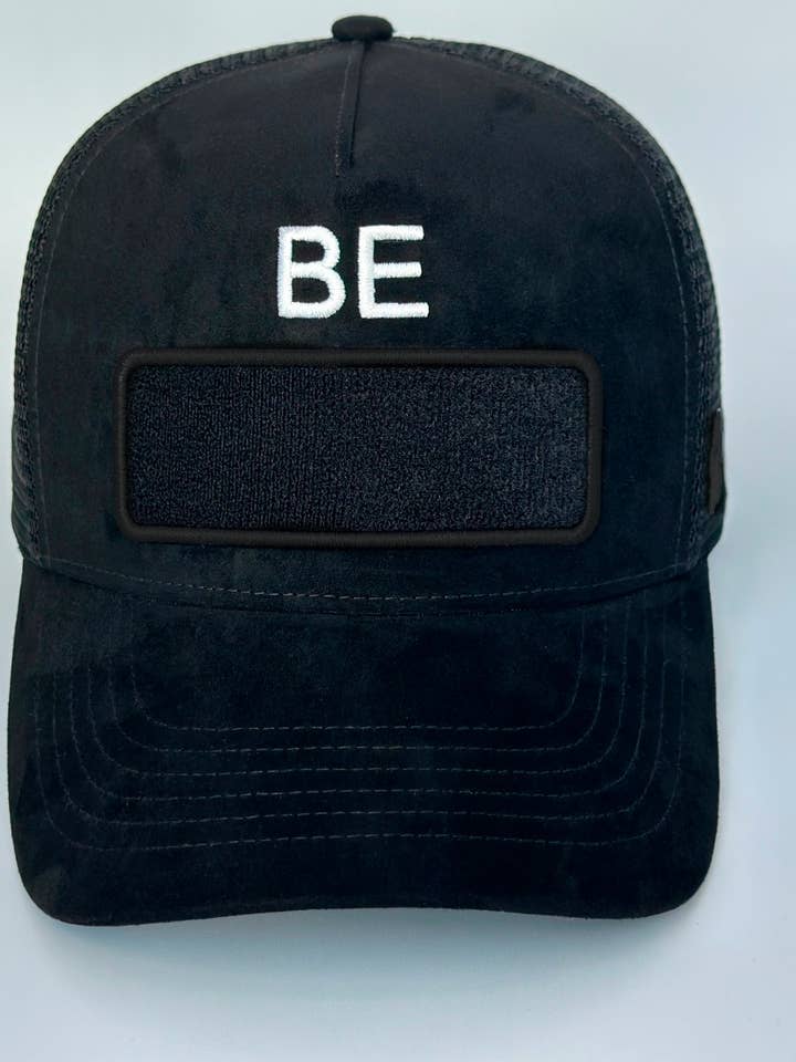 beYourDogs Suede Trucker Cap - Black/White for wholesale by beYourDogs