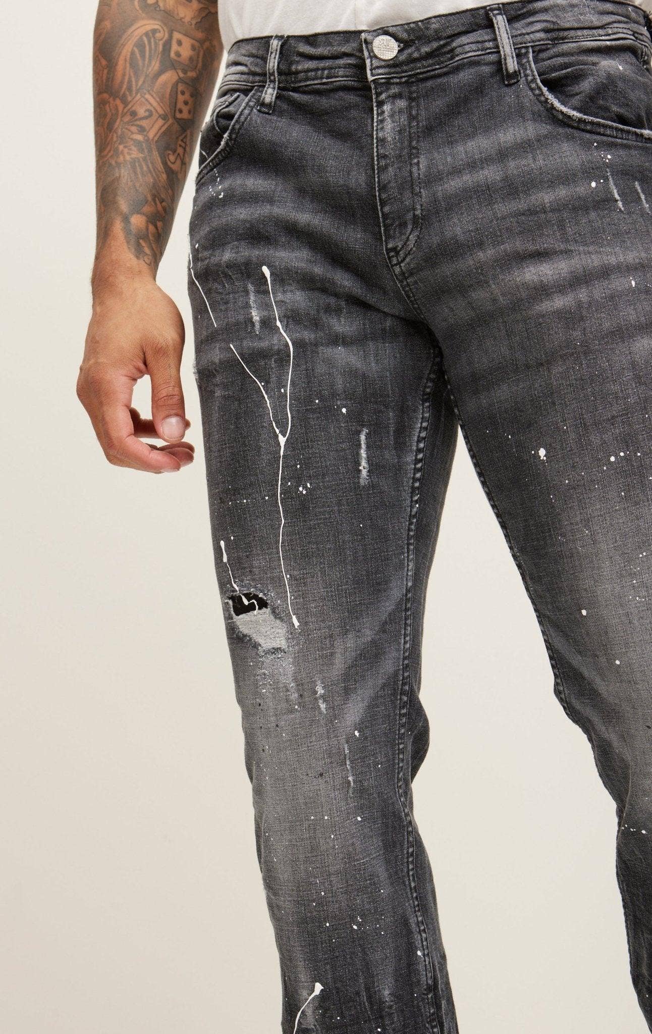 SCHWARZ Drip Denim Jeans für Herren - Schwarz für den Großhandel auf Faire2