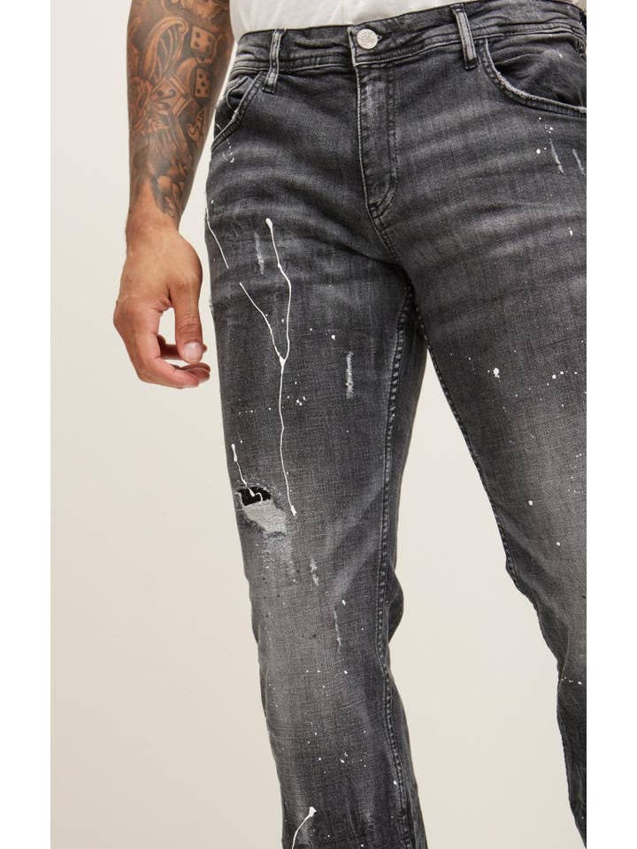 SCHWARZ Drip Denim Jeans für Herren - Schwarz für den Großhandel auf Faire2