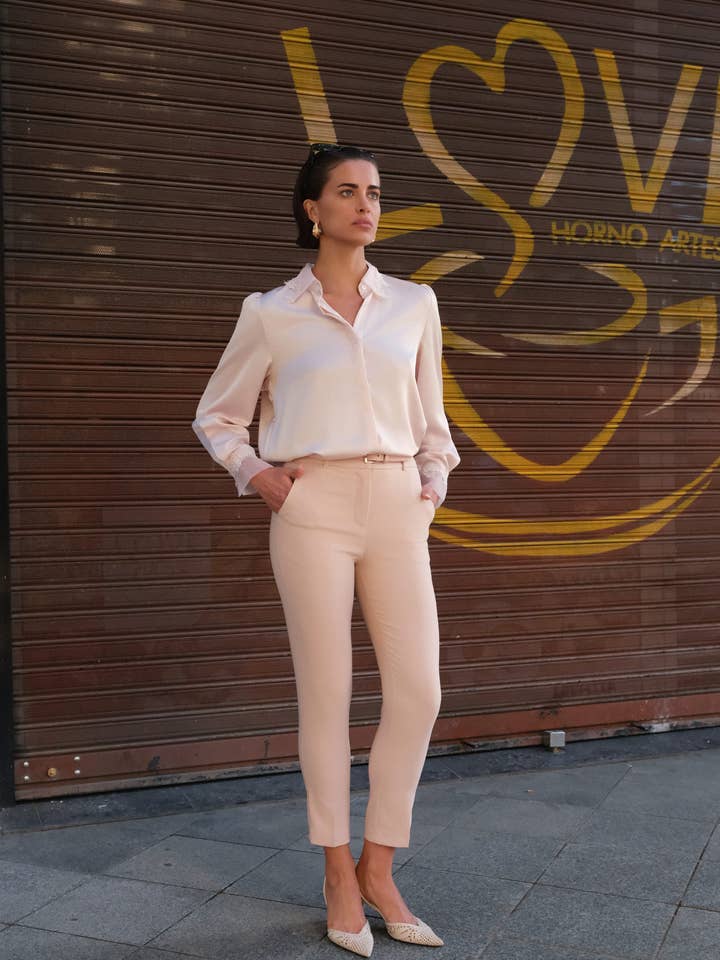 Satin blouse CH394 for wholesale by LULUMARY