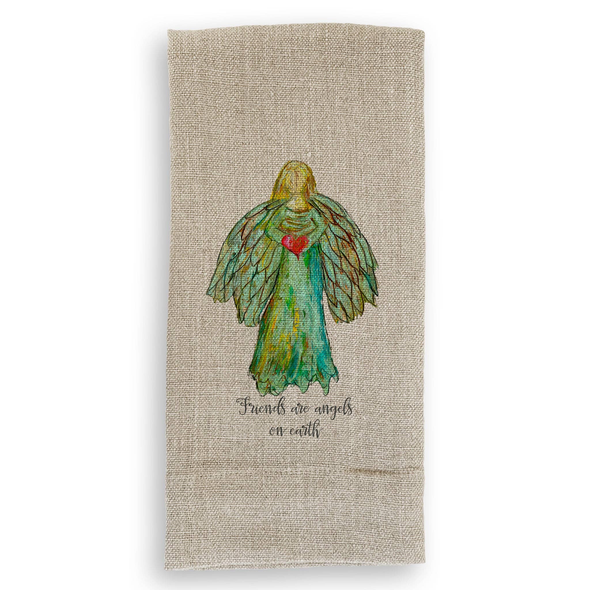French Graffiti - Wholesale Tea Towel - Colorful Angel with Heart1