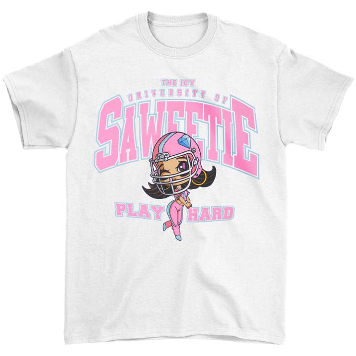 The Icy University Of Saweetie Play Hard T-shirt for wholesale by Rockabilia