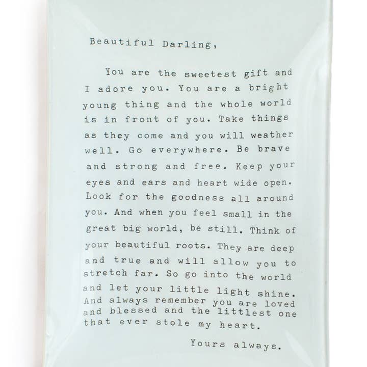 Sugarboo & Co - Wholesale Decorative Plate/Dish/Bowl - Letter For Sophie Large Rectangle Decoupage Plate