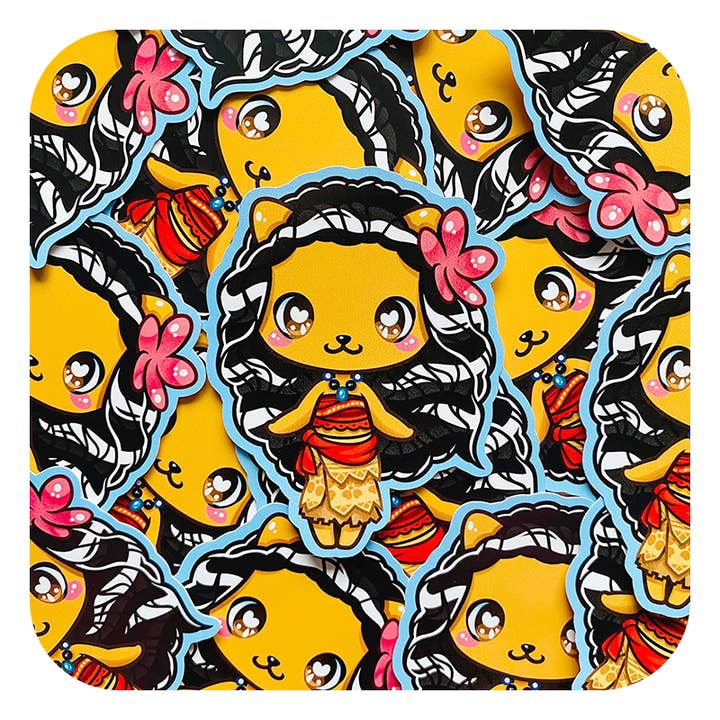 Nya Nya Neko Moana Vattentät Glossy Vinyl klister för wholesale av Gilles Bone Illustrations