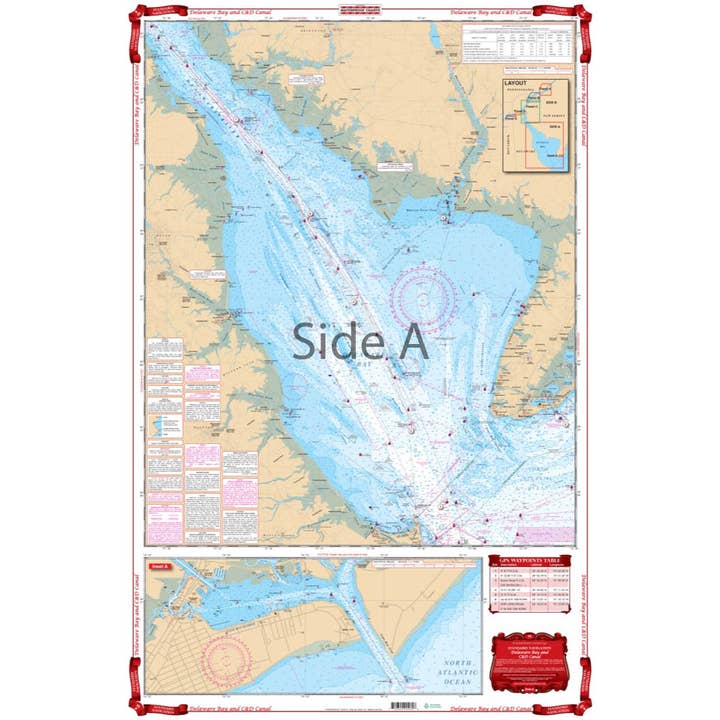Carte de navigation de la baie de Delaware et du canal C&D 48 pour la vente par Waterproof Charts
