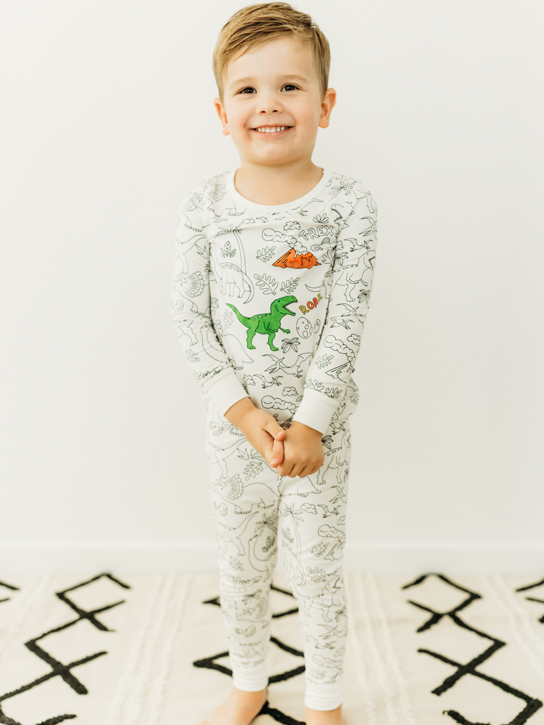 Bee Colorful Co. - Wholesale Sleepwear Set - Kids - Dinosaur Coloring Pajamas 2 piece set made from Bamboo13