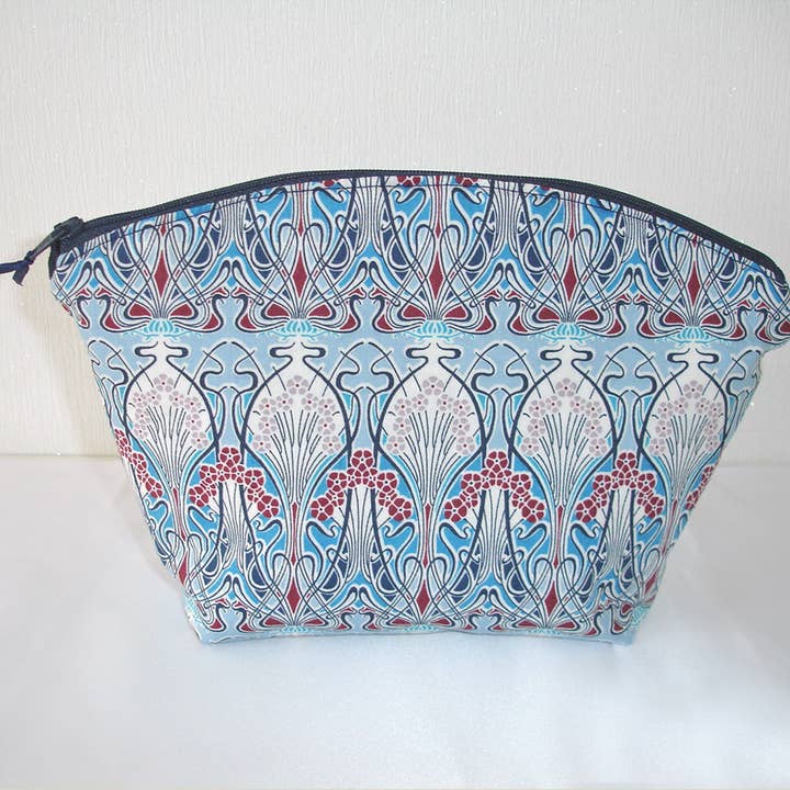 Cosmetics Bag Liberty Ianthe Blue for wholesale by pipdesigns