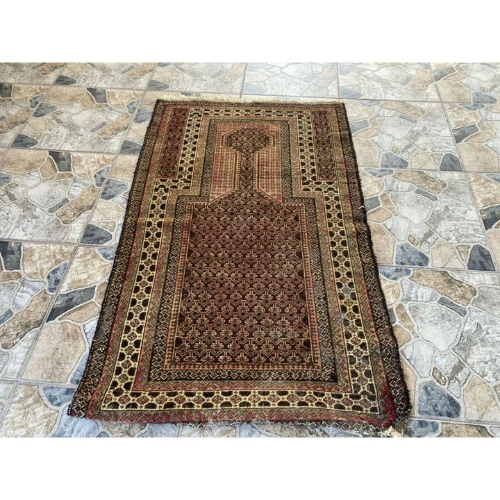 Vintage Hand‑Knotted Wool Oushak Rug 2.7×4.5 ft – Antique for wholesale by Oushak Rugs