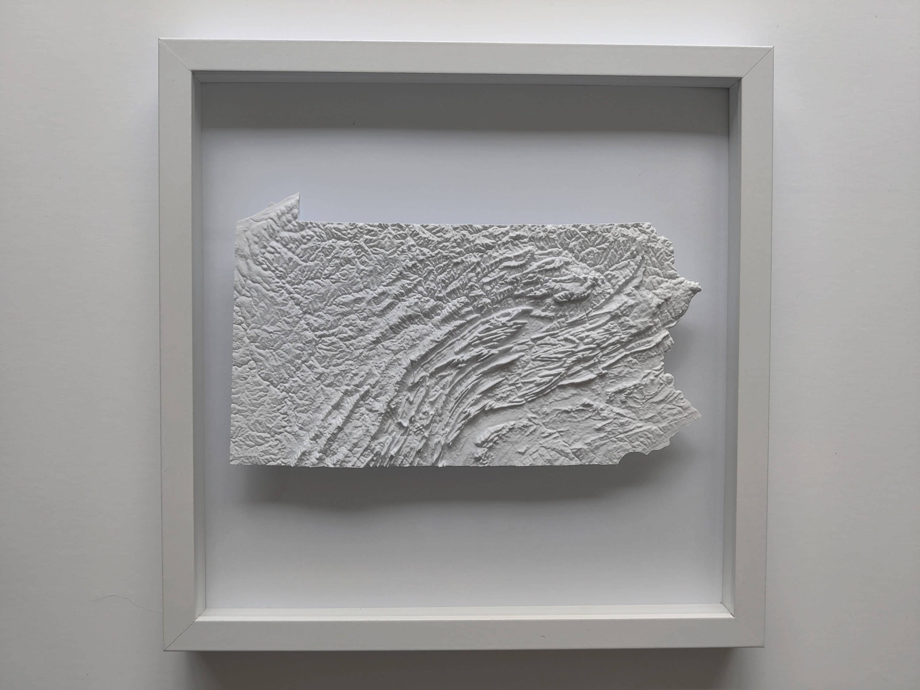 Micropolitan - Vente Décoration murale - Carte topographique 3D de Pennsylvanie | Art mural 3D de la carte de l'État2