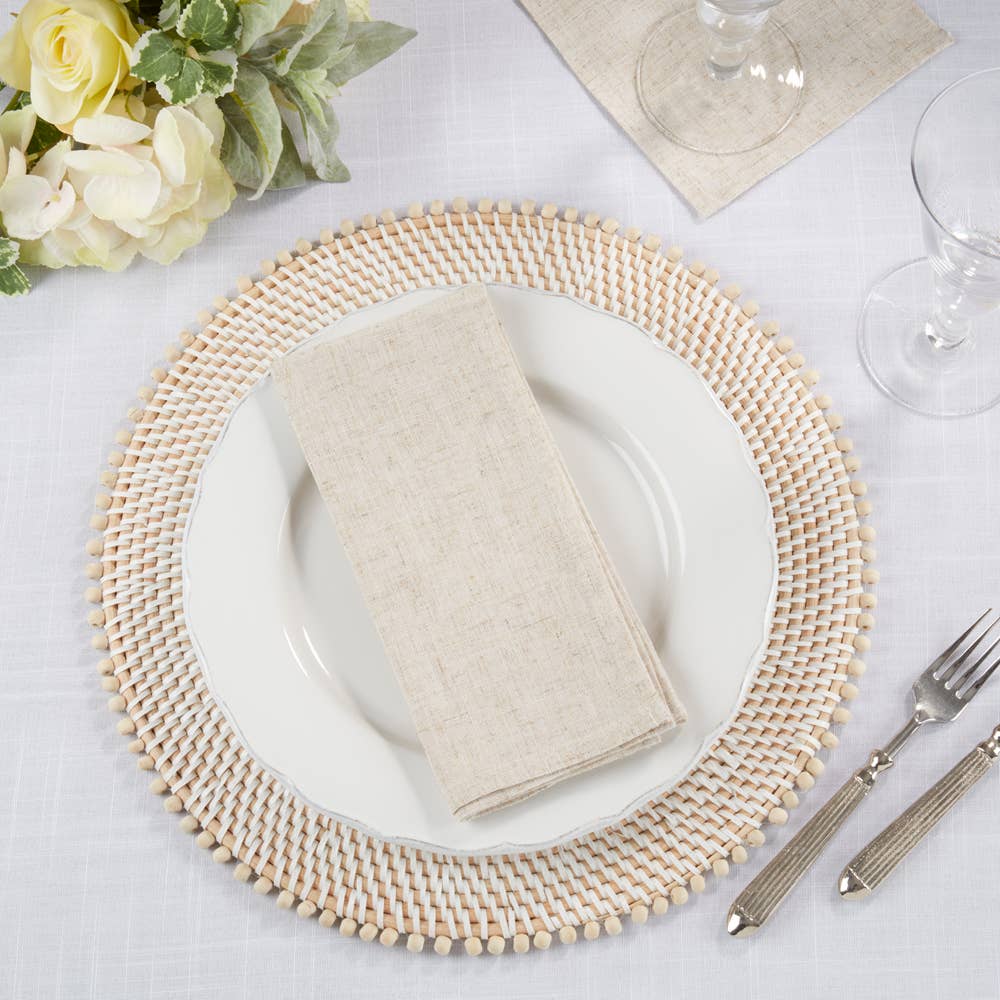 Fennco Styles - Wholesale Dinner & Cloth Napkin - Classic Natural Linen-Blend 20" Dinner Napkin