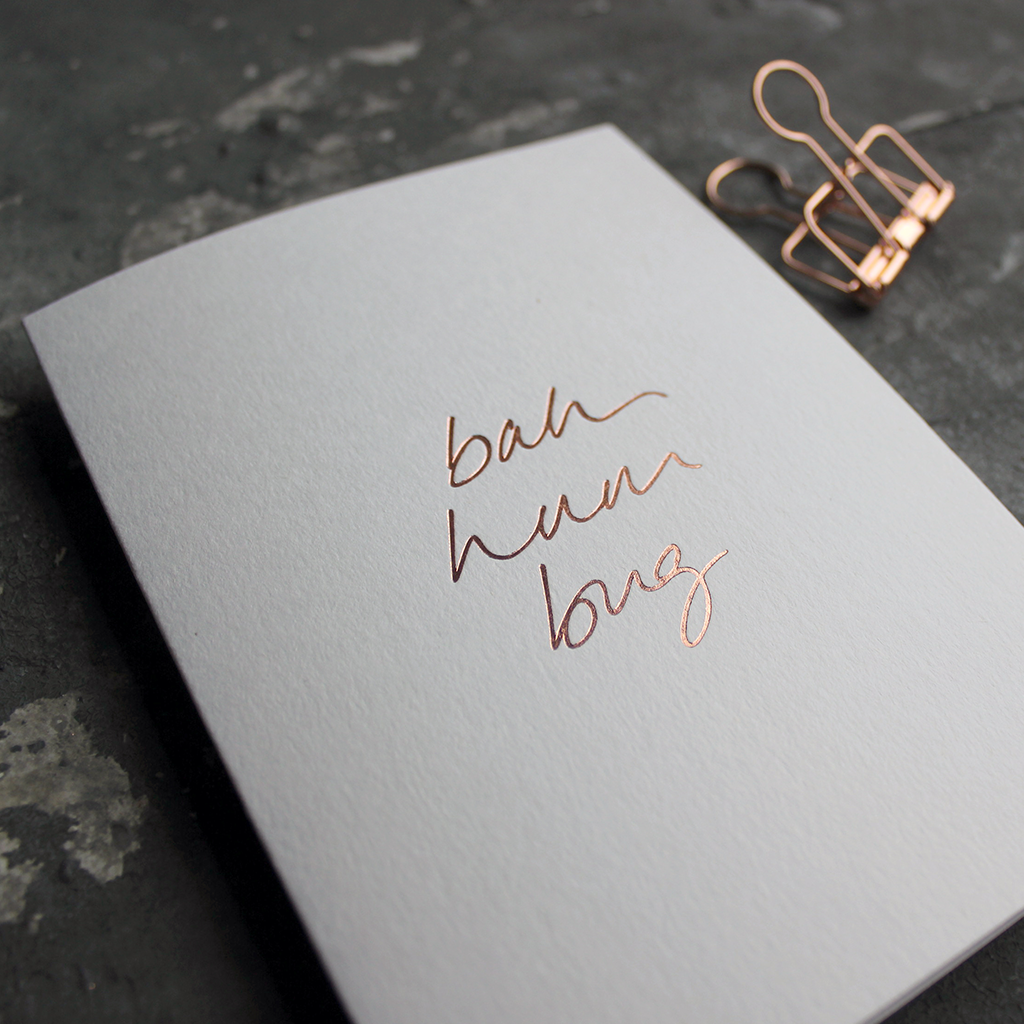 Text From A Friend - Wholesale Christmas Card - Bah Hum Bug - Hand Foiled Card2