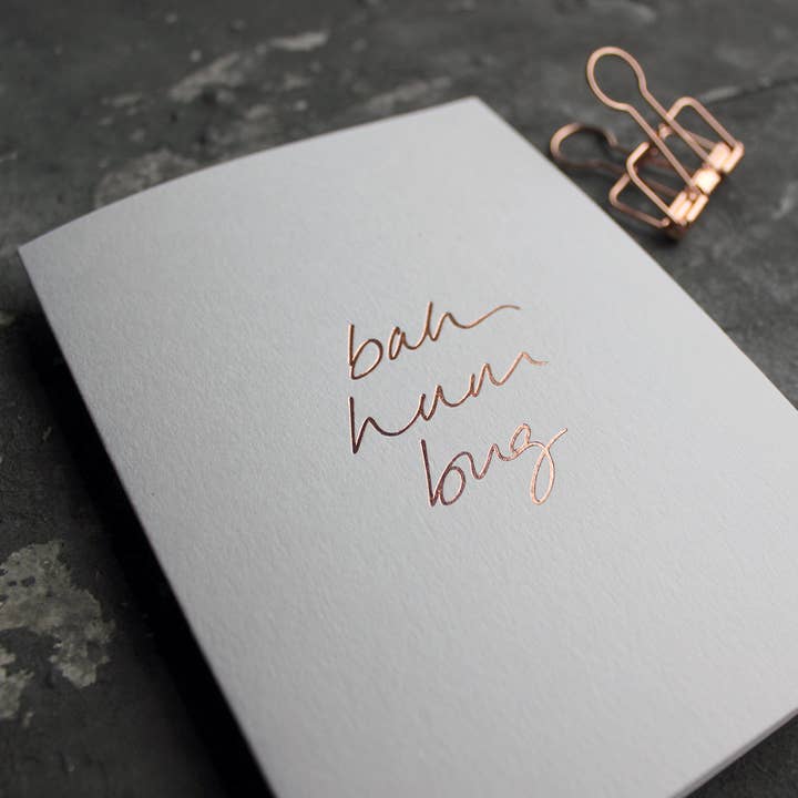 Text From A Friend - Wholesale Christmas Card - Bah Hum Bug - Hand Foiled Card2