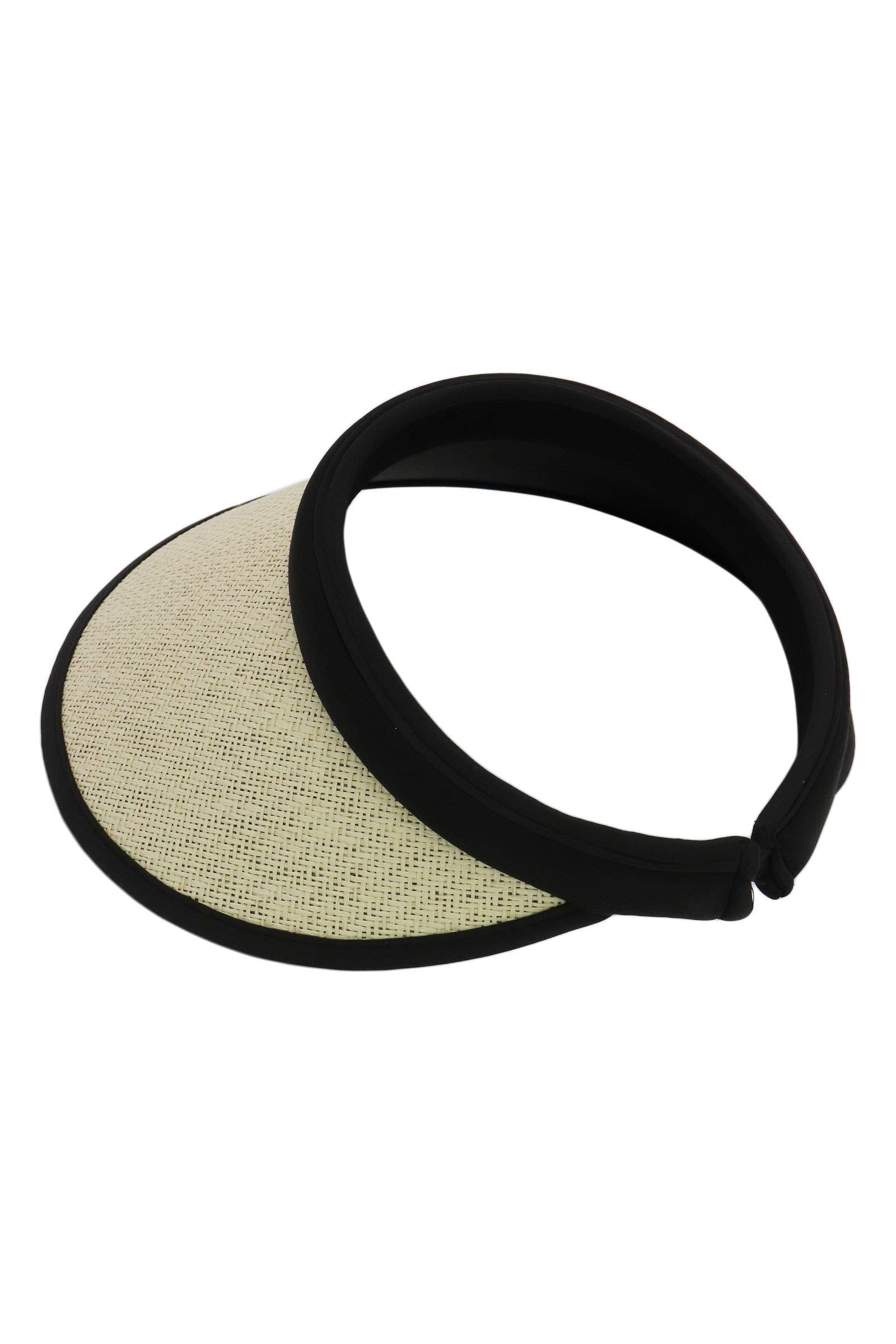 ASSORTED Hard Shell Wide Brim Woven Paper Straw Sun Visor for wholesale on Faire5