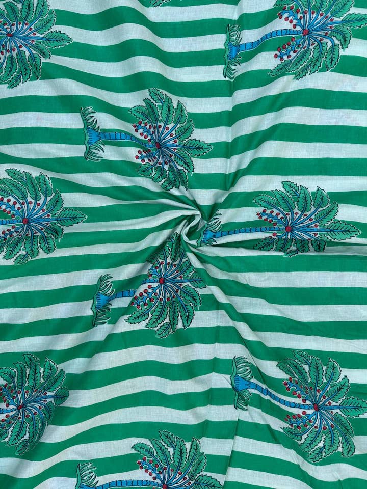 Indian Cotton Fabric Tree Printed Bag Cushion Curtain Fabric for wholesale by Bhawana Handicrafts