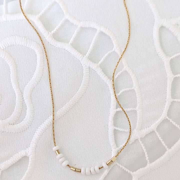 From The Sea & Me - Wholesale Beaded/Pearl Necklace - Morse Code Necklace 0