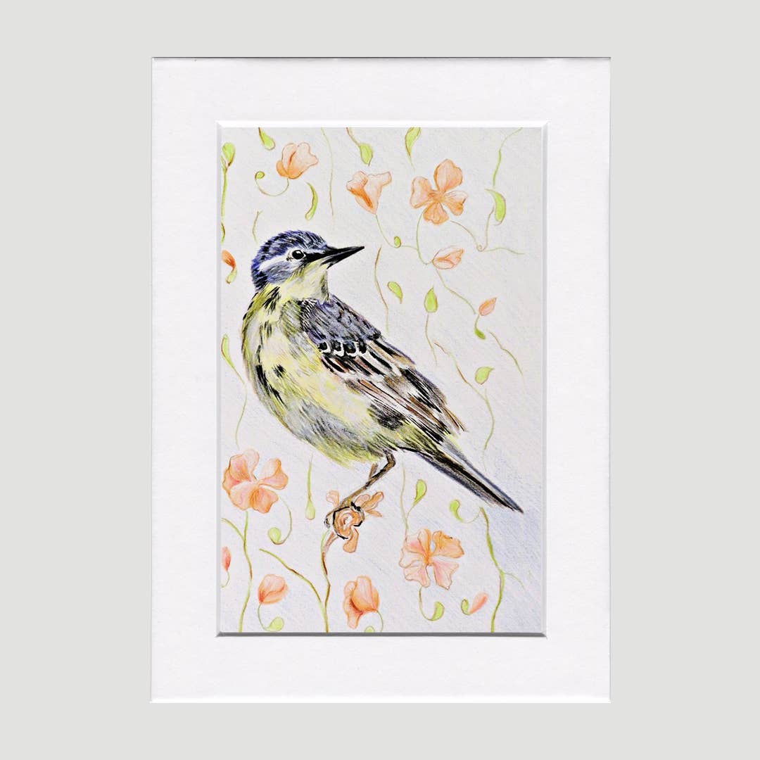 Fine Art For Small Spaces - Wholesale Art Print - Yellow Bird and Blossoms Bird Nature Mini Print2