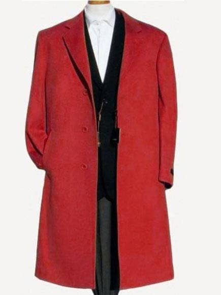Dunkelroter Herrenmantel aus weicher feinster Wolle mit 3 Knöpfen für den Großhandel von Alberto Nardoni