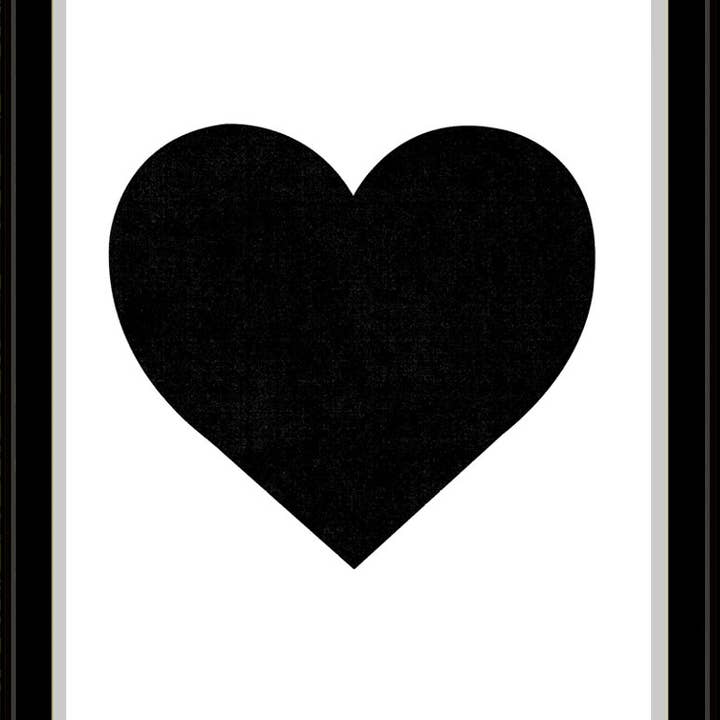 Black Heart Print Art Screenprint Minimalist Graphic Art for wholesale by strawberryluna