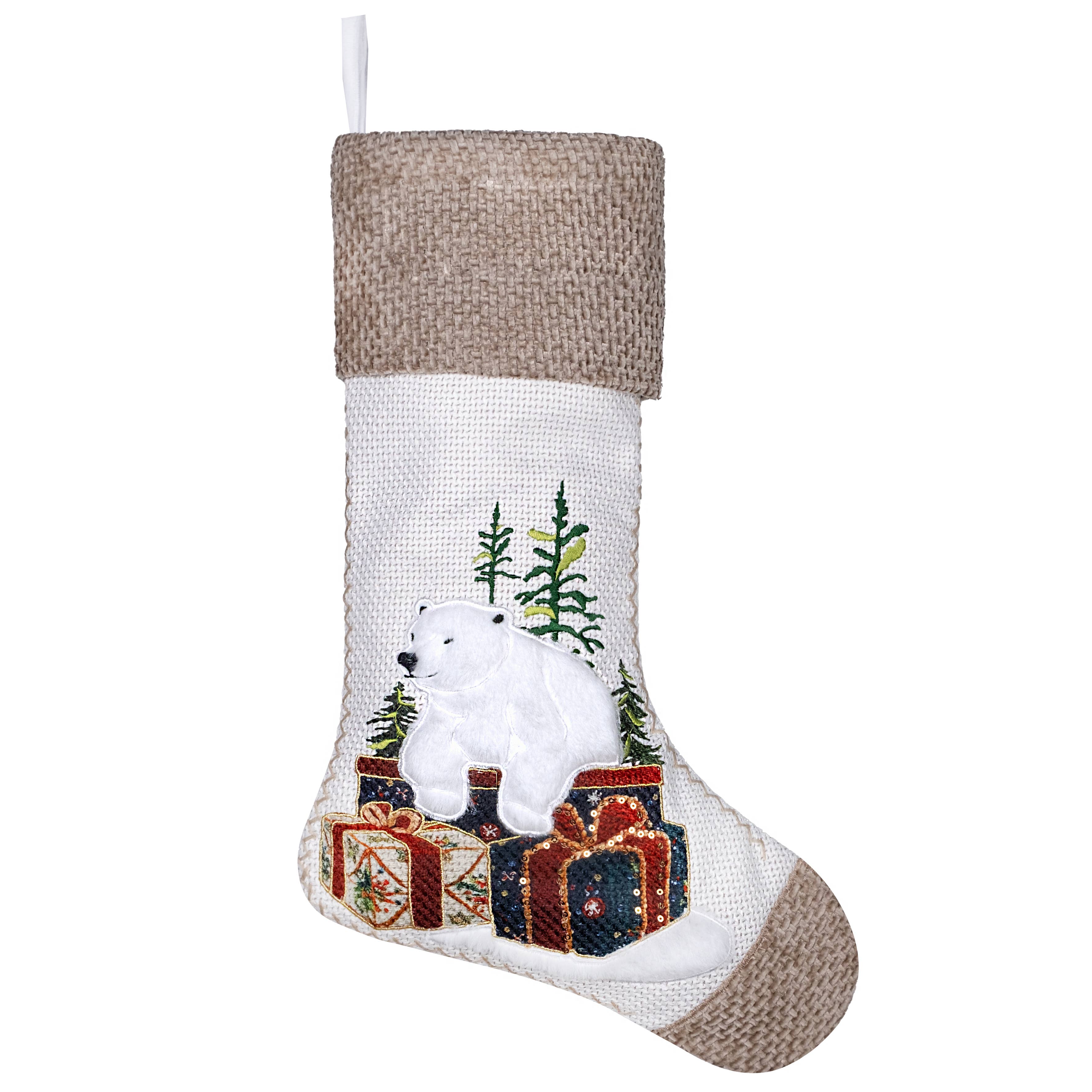 GEXWORLDWIDE - Wholesale Holiday Stocking - New Vintage Stitched Christmas Stockings Holiday Decor3