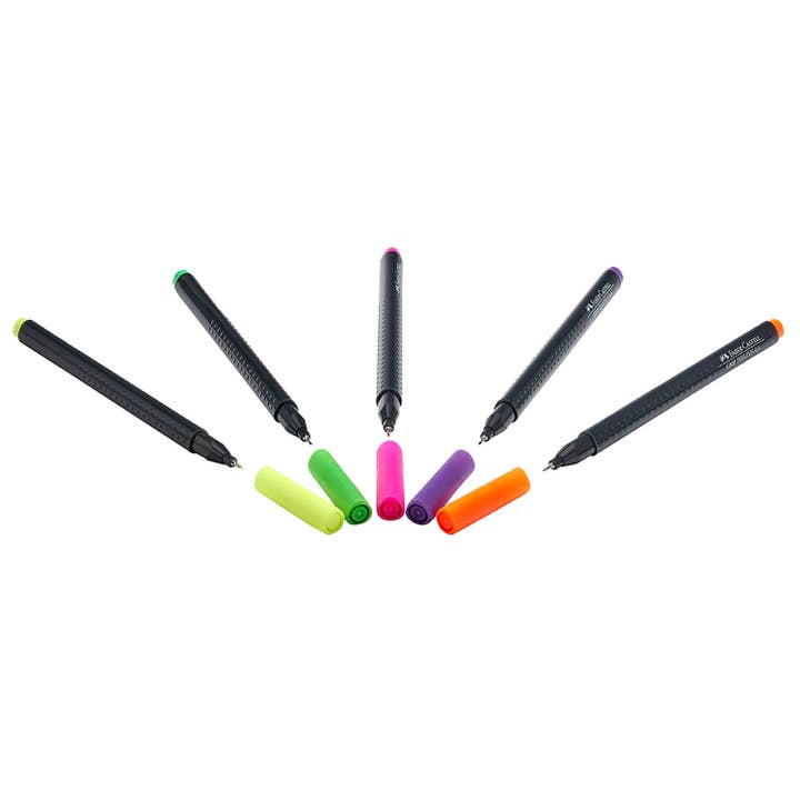 Faber-Castell / Creativity for Kids - Vente Stylos - Ensemble de marqueurs fins Grip Fineliner, 6 carats, néon1