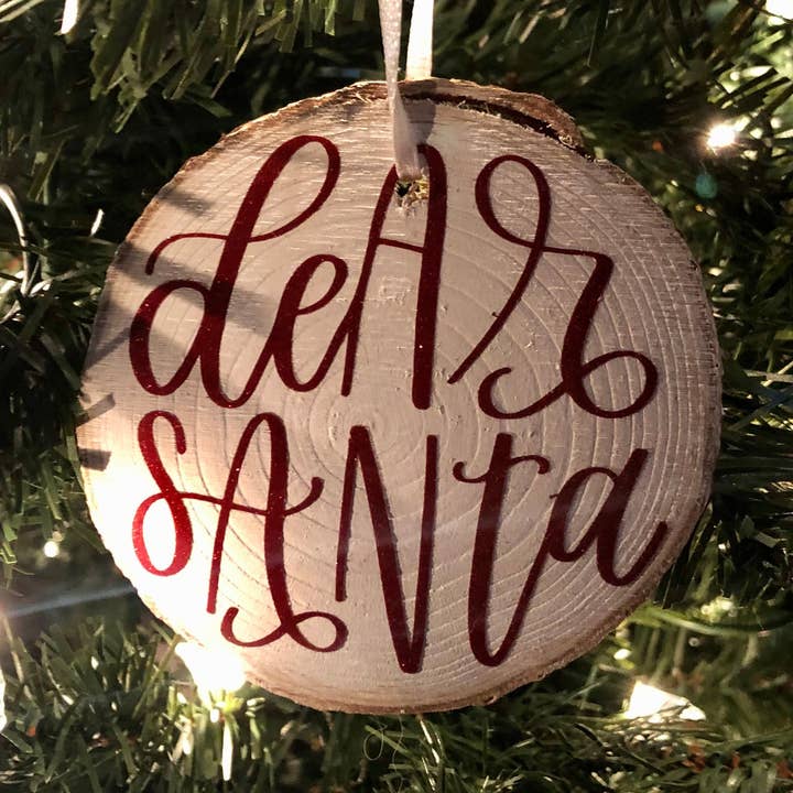 Dear Santa Wood Ornament for wholesale by MDStickerShop
