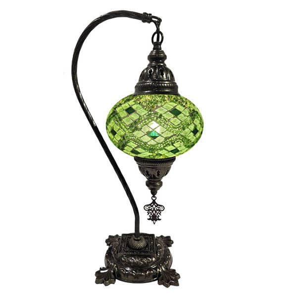 Hanging Mosaic Desk Lamp - Green 3 row glass mosaic diamond for wholesale by Access by Mediterranean Concepts