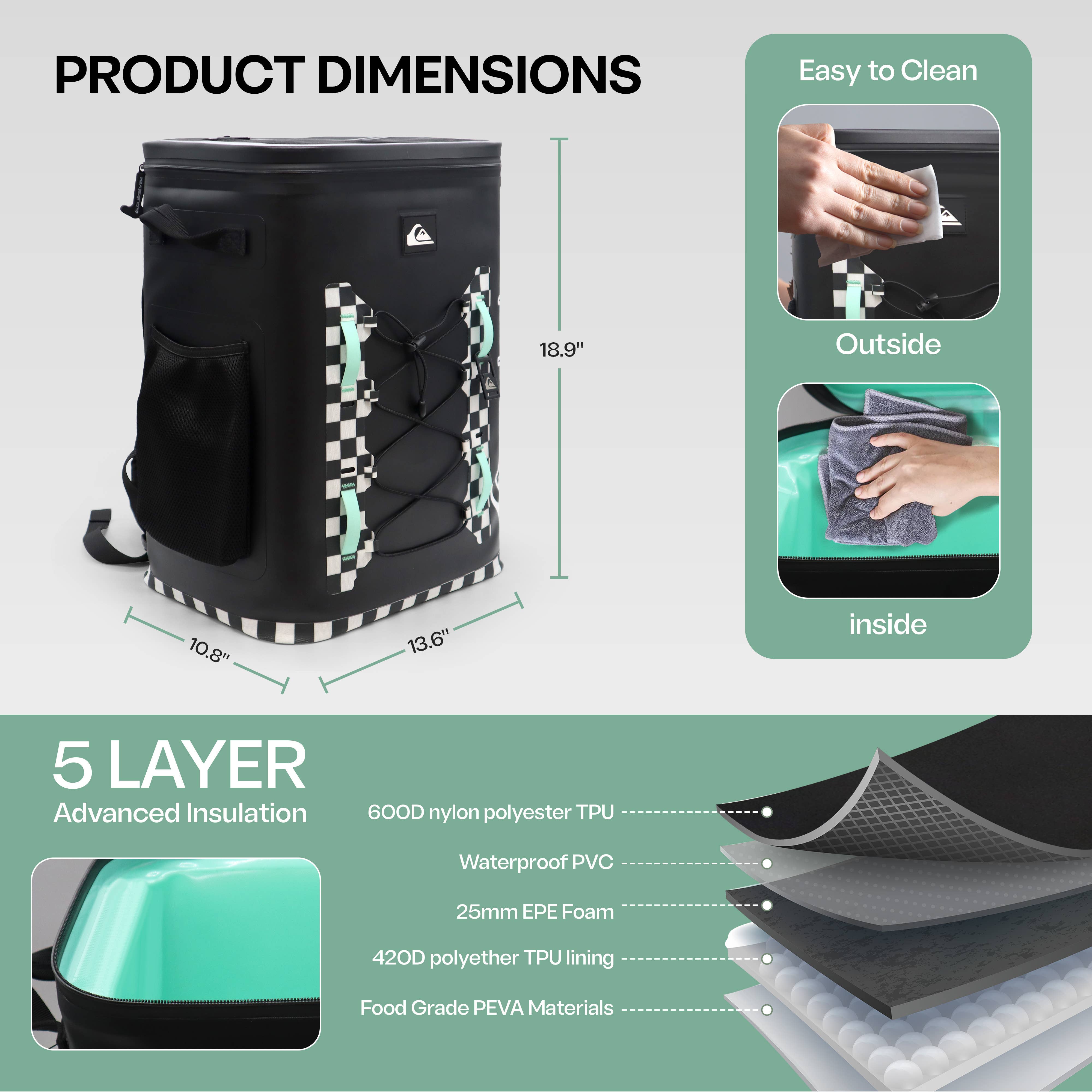 Quiksilver Hydration - Wholesale Cooler/Cooler Bag - Shoreline Collection Backpack Cooler Bag 6