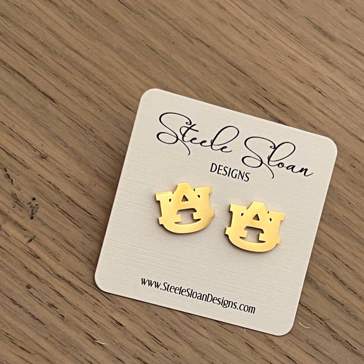 Steele Sloan Designs - Wholesale Stud/Post Earrings - Classic Auburn Gold Stud Earrings- PERFECT Auburn Gift0