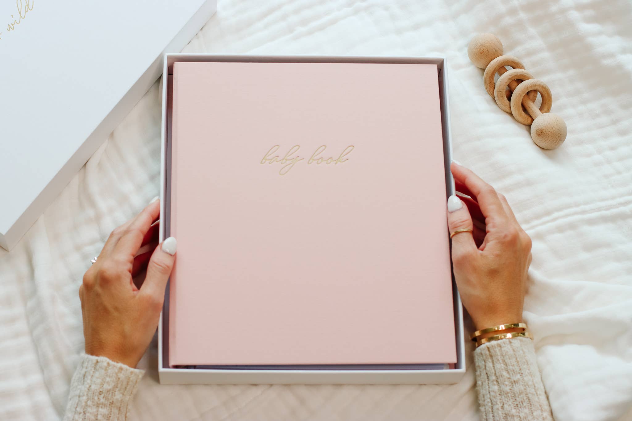 Blush Pink Baby Book - Memory book + keepsake box (Blush) for wholesale on Faire8