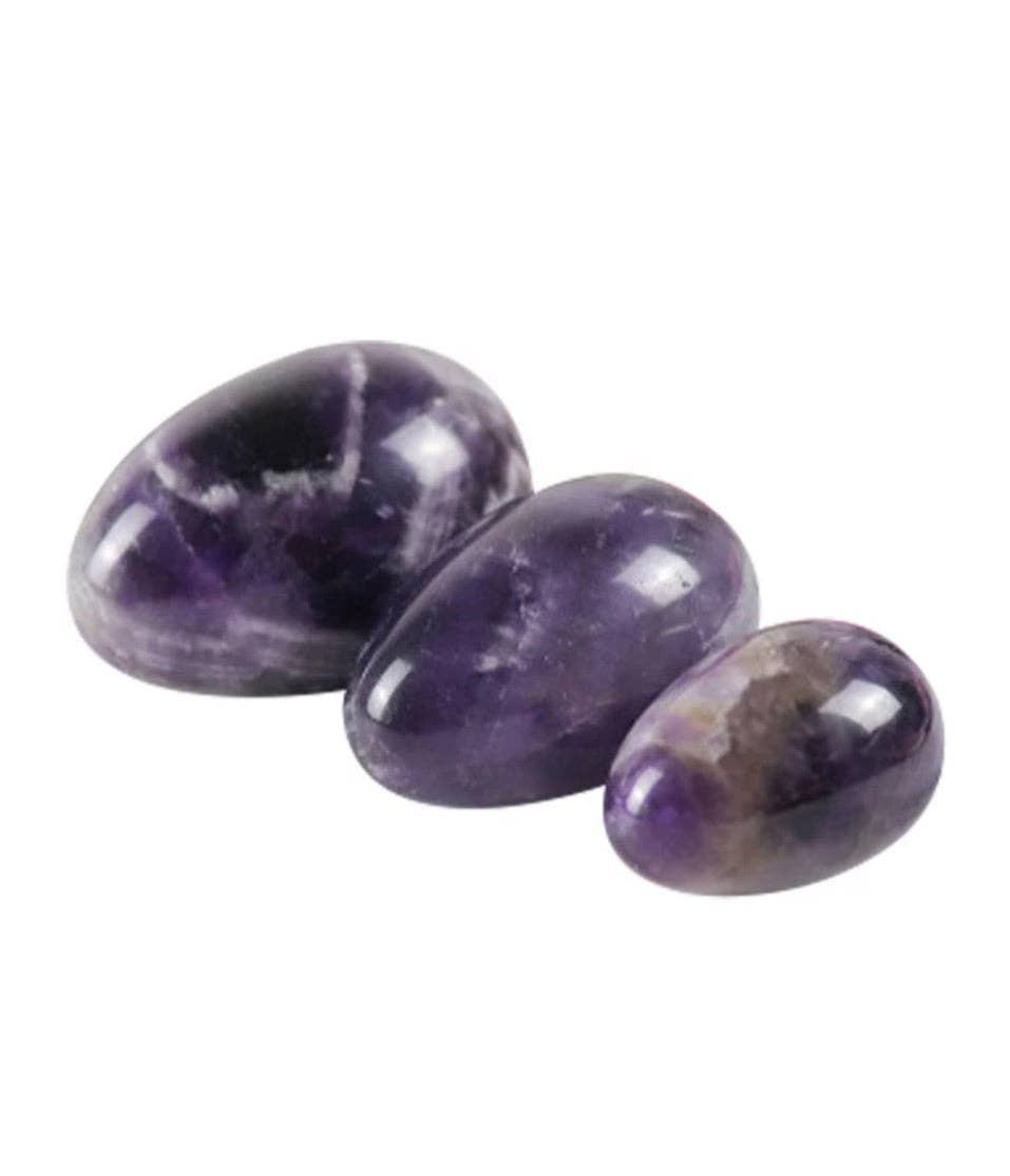 Eco Period - Wholesale Spiritual stone/crystal - Love Stone Yoni Egg Set of 3 - Amethyst2