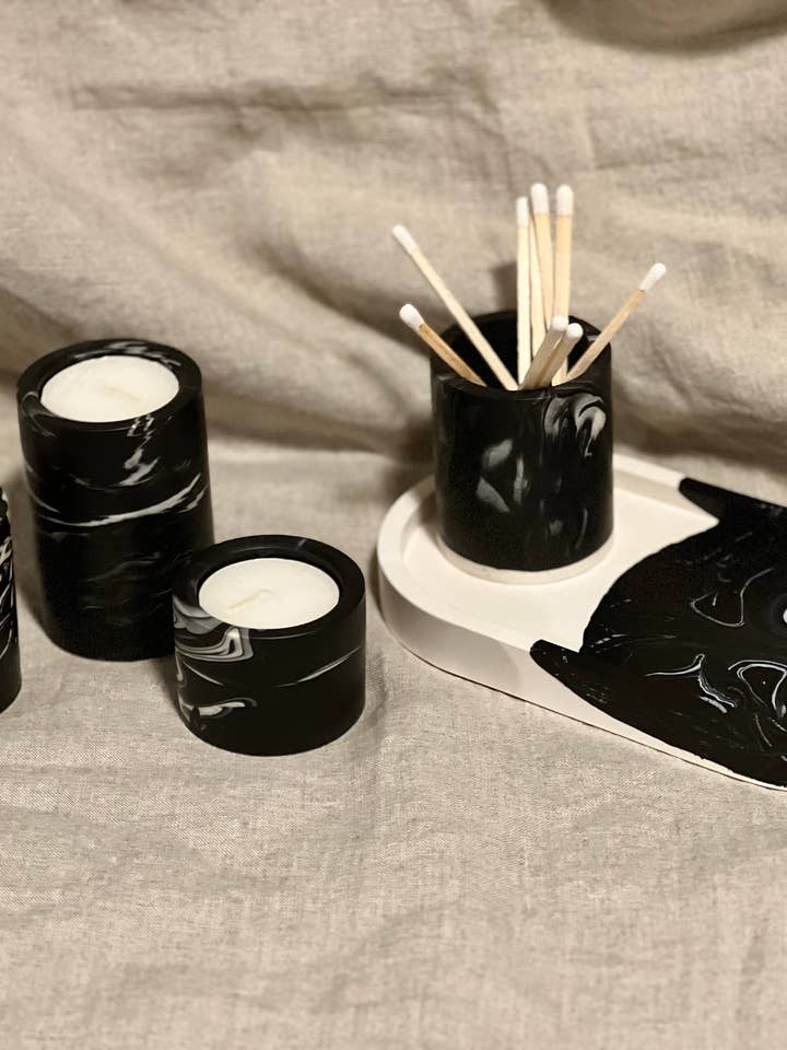 Tea light holder set- Marble for wholesale by EMB Pretty