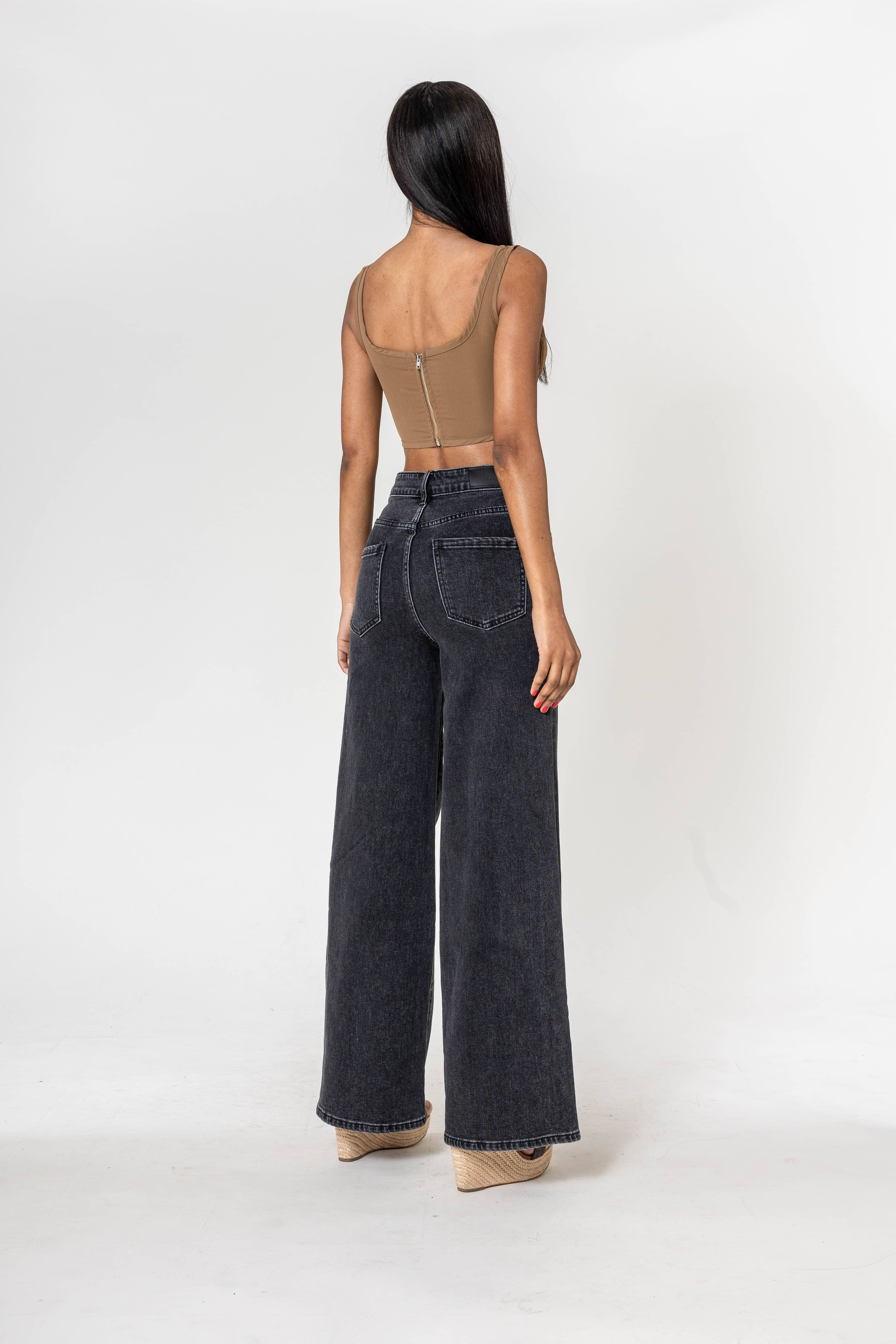 Nina Carter - Vente Jean – femme - Nina Carter super WIDE LEG taille haute stretch YY3003