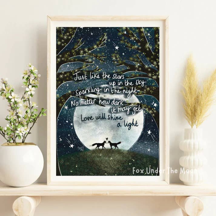 A4 Art Print - Shine A Light for wholesale by Fox Under The Moon