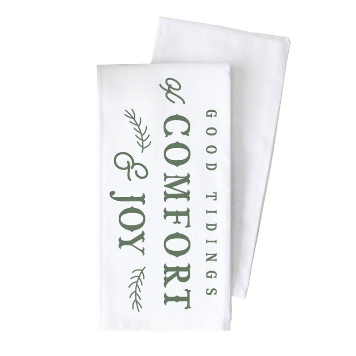 Good Tidings Tea Towel for wholesale by Porter Lane Home