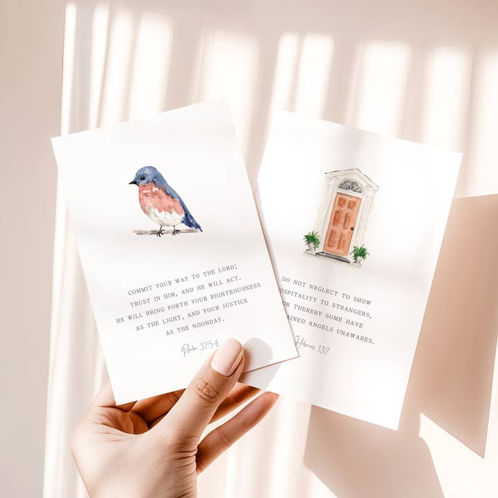 Me and Mary Shop - Wholesale Stationery/Notecard Set - Watercolor Bible Scripture Cards – SPRING 5