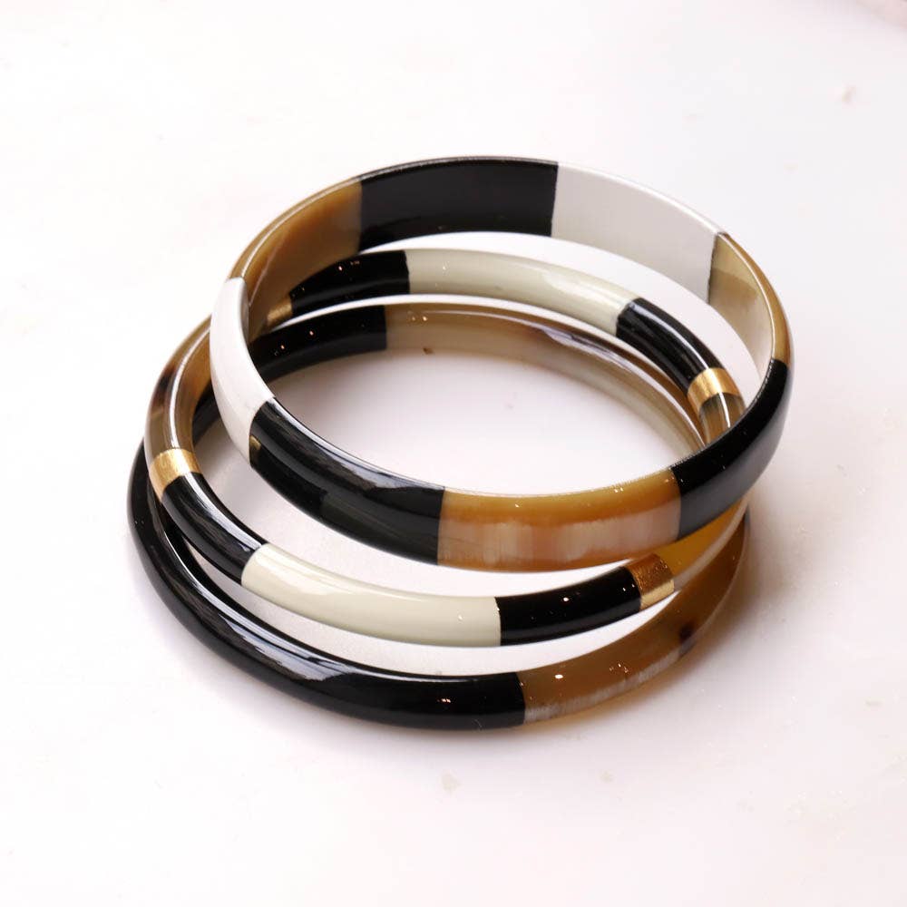 Les Cleias - Wholesale Bangle Bracelet - Set Madera of 3 horn bracelets2