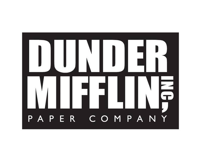 Papersalt – Adesivo por atacado – Autocolante Novidade do Logotipo The Office “Dunder Mifflin”1