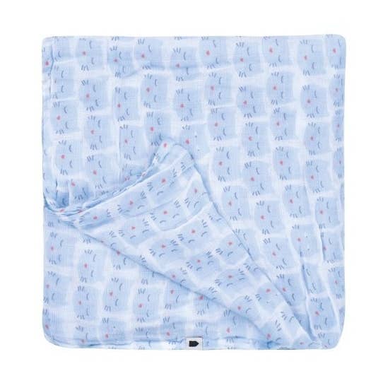 AK251L Muslin swaddle 120 x 120 cm blå för wholesale av Petit Jour Paris