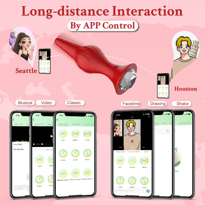 Red Rose Butt Plug Silicone 9-Frequency Vibration Plug Sex toys for wholesale on Faire